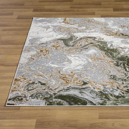 LUXE WEAVERS Marble Swirl Abstract Area Rug, Green 2x3