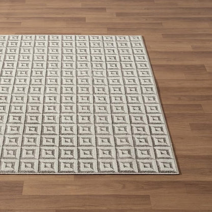 LUXE WEAVERS Geometric Greek Pattern Area Rug, Gray, 6'X9'