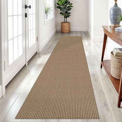 Braided Runner Rug 2x10 Ft Washable Runners for Hallways Non Slip Kitchen Runner Rug Cotton Long Entryway Runner Indoor, Woven Carpet for Hall Kitchen Entryway, Orange/Tan/Brown