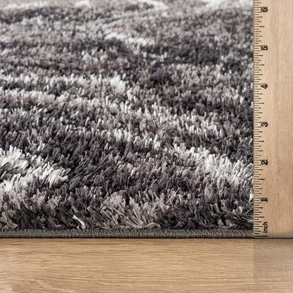 Rugshop Abstract Marble Shag Area Rug Anthracite Dark Gray 5' x 7' Great for Bedrooms, Living Rooms, or Under Coffee Tables
