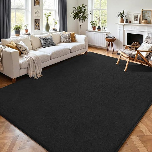 AROGAN Modern Shag Area Rug for Living Room, 5x7 Feet Washable Rugs for Bedroom, Indoor Floor Carpet, Plush Memory Foam Bedside Rugs for Kids Girls Teens Low Pile Rug, Dark Grey