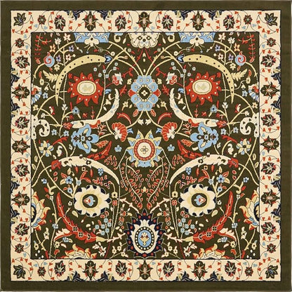 Unique Loom Espahan Collection Area Rug - Cape Cod (8'Square, Green/ Black)