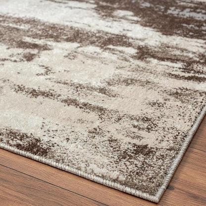 LUXE WEAVERS Euston Collection 7681 Brown 4x5 Modern Abstract Area Rug