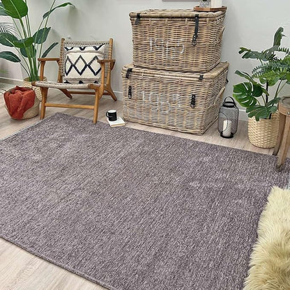 Alfa Rich 4x6 Dark Gray Washable Area Rugs for Living Room Bedroom Kitchen Cotton Decor Solid Rug