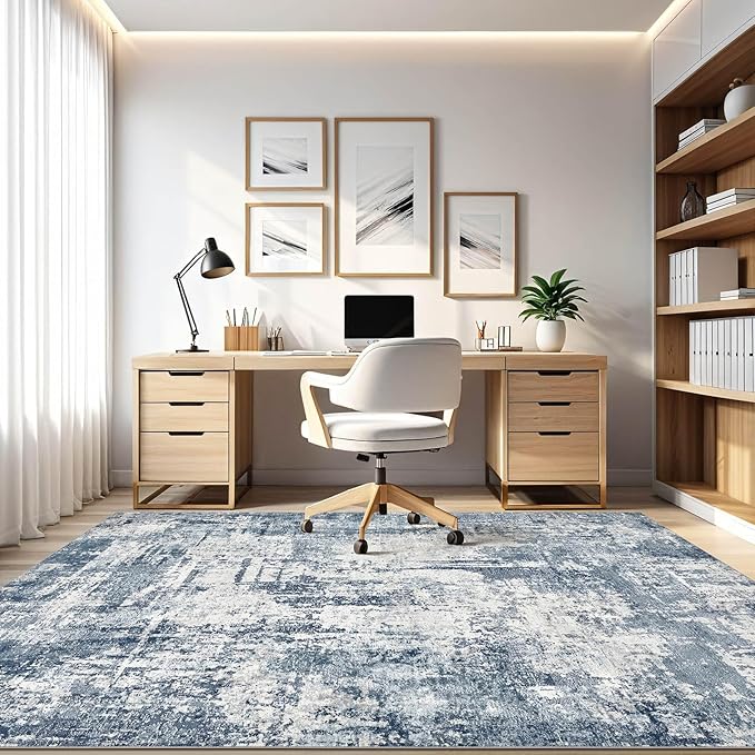 6X9 Area Rugs Living Room: Washable Large Abstract Soft Rug Stain Resistant Indoor Non-Slip Carpet for Men Modern Home Enthusiasts Aged 25-45 - High Traffic Areas - Bedroom Office Dining Room