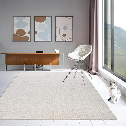 Hand-Tufted 100% Wool Area Rug – Unique Modern Geometric Grid Pattern, Soft Plush Textured Carpet for Living Room, Bedroom, Dining Room & Entryway (Grey, 7' x 9')
