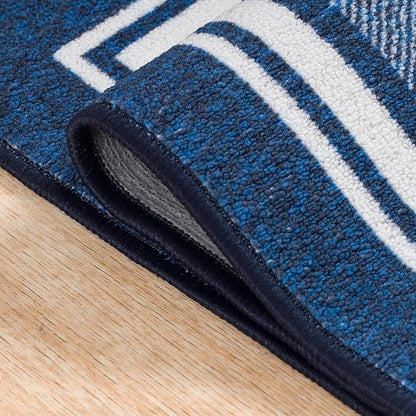 Beverly Rug Non Slip Area Rugs 2x3 Modern Bordered Non Skid Rubber Backing Soft Entryway Rug for Living Dining Room Easy to Clean Non Shedding Kitchen Bedroom Indoor Carpet 2 x 3 Navy