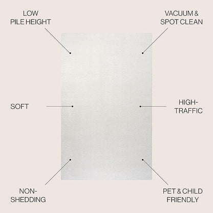 JONATHAN Y Haze Solid Low-Pile Cream 4x6 Oval Indoor Area Rug, Coastal,Bohemian,Minimalist,Classic, Easy-Cleaning for Living Room,Bedroom,Kitchen,Pet Friendly,Non-Shedding (SEU100T-4OV)