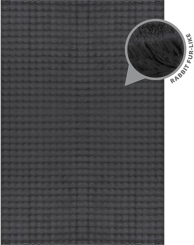 CAMILSON Modern Dark Gray Non Slip Rug 8x10 Ultra Soft High Pile Area Rugs Non Skid Rubber Backing Durable & Easy to Clean Carpet for Living Room Bedroom Kids Room Indoor Use (8 x 10 Dark Gray)