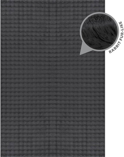 CAMILSON Modern Dark Gray Non Slip Rug 4x6 Ultra Soft High Pile Area Rugs Non Skid Rubber Backing Durable & Easy to Clean Carpet for Living Room Bedroom Kids Room Indoor Use (4 x 6 Dark Gray)