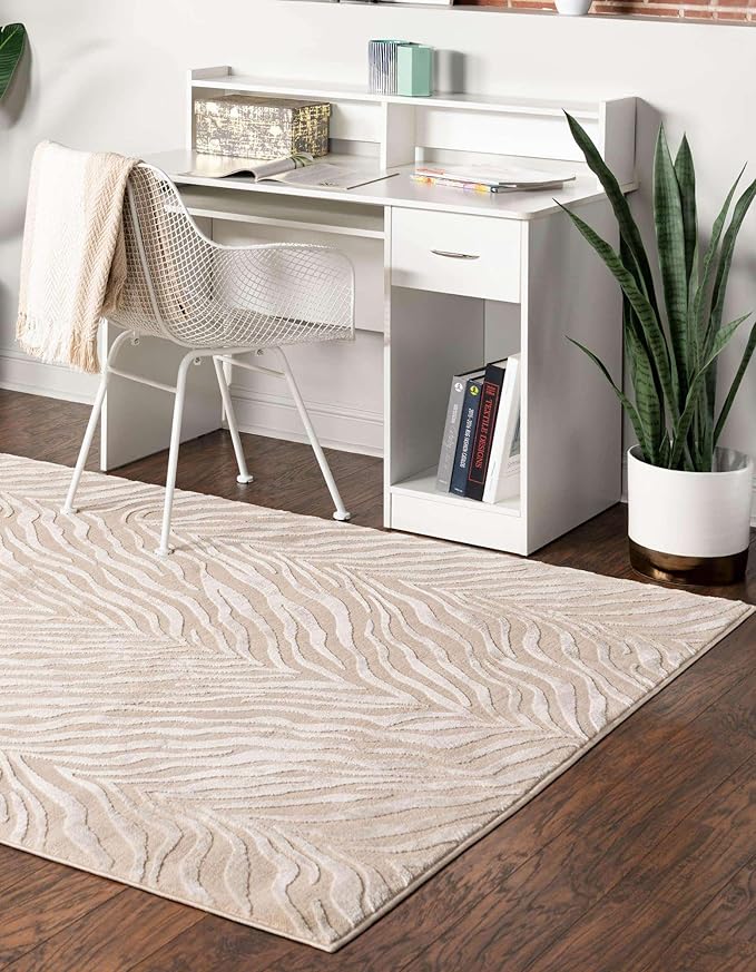 Unique Loom Finsbury Collection Area Rug - Meghan (7' x 10' Rectangle, Ivory Beige)