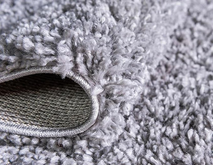 Unique Loom Davos Shag Collection Area Rug - Solid (2' 7" x 16' 5" Runner, Sterling)