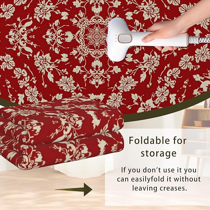 Red Flower Carpet for Living Room, 3x5 Non-Slip Washable Low Pile Abstract Design Rug, Space Saving Area Rug for Bedroom, Dining Room