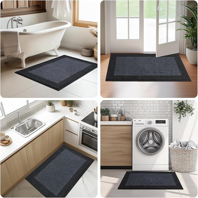 Washable Area Rug 34" x 60", Non Slip Kitchen Rug for Floor, Absorbent Entrance Runner Rug for Bedroom, Living Room, (Roll Packing)