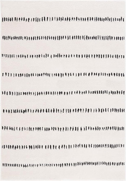 SAFAVIEH Area Rug 8x10 - Melody Collection - Large - Ivory & Black, Modern Design, Non-Shedding & Easy Cleaning, Ideal for Living Room, Bedroom, Office, Dining Space Room (MEL114A)