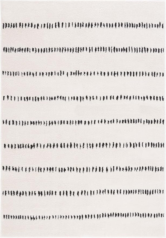 SAFAVIEH Area Rug 8x10 - Melody Collection - Large - Ivory & Black, Modern Design, Non-Shedding & Easy Cleaning, Ideal for Living Room, Bedroom, Office, Dining Space Room (MEL114A)
