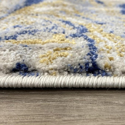 LUXE WEAVERS Marble Swirl Abstract Area Rug, Blue 4x5