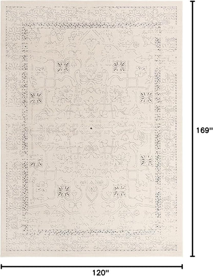 Unique Loom Isabella Collection Area Rug - Adjani (10'x 14' 1" Rectangle, White/ Blue)