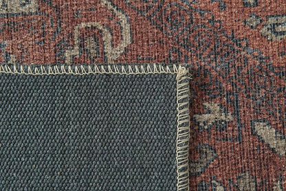 Revival Rugs Zinnia 6'x9' Zero-Shedding Area Rug for Living Room Bedroom - Oeko-TEX Certified, Low Pile, Spot Clean, Terra, Orange, Red