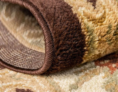 Unique Loom Versailles Collection Traditional Classic Floral Motif Area Rug (8' 0 x 10' 0 Rectangular, Brown/ Ivory)
