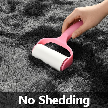 Shag Area Rug, 4 X 6 Tie-Dyed Plush Fuzzy Rugs for Living Room, Ultra Soft Fluffy Furry Rug for Bedroom, Indoor Carpet Nursery Rugs for Kids Room Home Decor, Dark Grey