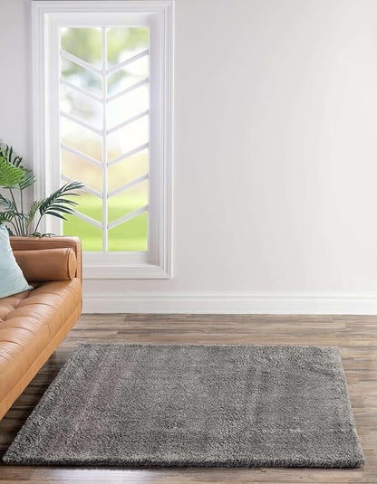 Unique Loom Solo Collection Area Rug - Calabasas (5' 3" Square, Gray)