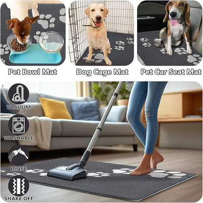 Timo Indoor Door Mat, Front Door Mat 32"x40" Non-Slip Rubber Backing Absorbent Resist Dirt Entrance Rug, Washable Low-Profile Inside Entry Door Rugs for Entryway, Dog Door Mats, Grey