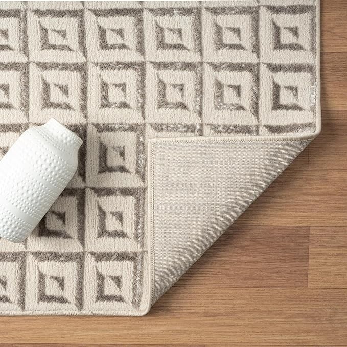 LUXE WEAVERS Geometric Greek Pattern Area Rug, Gray, 5'X7'