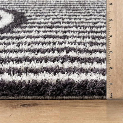 Rugshop Abstract Arch Shag Runner Rug Anthracite Dark Gray 2' 3" x 8' Perfect for Hallways, Kitchens, or Behind The Sofa