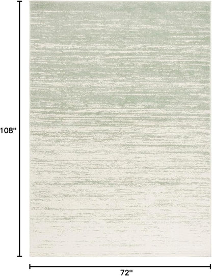 SAFAVIEH Area Rug 6x9 - Adirondack Collection - Sage & Ivory, Modern Ombre Design, Non Shedding & Easy to Clean, Ideal for Living Room, Bedroom, Office, Dining Space (ADR113X)