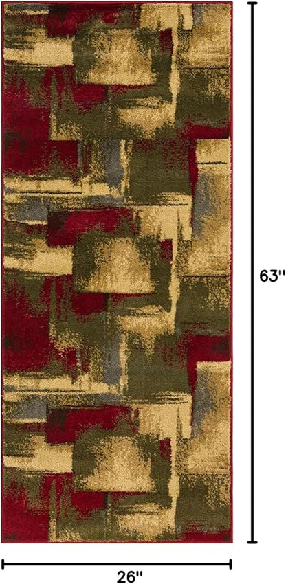 Unique Loom Barista Collection Area Rug - Timor (2' 2" x 5' 3" Runner, Multi/Red)
