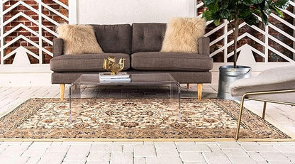 Unique Loom Sialk Hill Collection Area Rug - Washington (5' 3" x 8' Rectangle Ivory/Black)