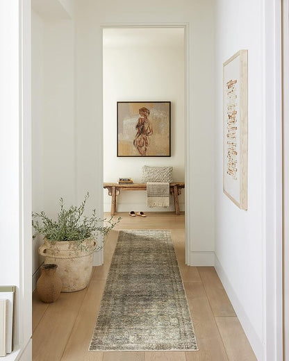 Loloi Amber Lewis Morgan Collection MOG-04 Sea/Sage 7'-3" x 9'-3" 38" Thick Area Rug feat. CloudPile, Neutral, Room Décor, Vintage Inspired, Livingroom, Bedroom, Dining Area