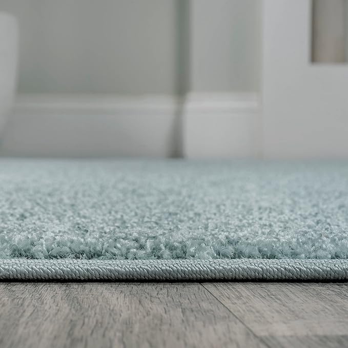 JONATHAN Y Haze Solid Low-Pile Aqua Blue Indoor Area Rug 10x14, Coastal,Bohemian,Minimalist,Classic, Easy-Cleaning for Living Room,Bedroom,Kitchen,Pet Friendly,Non-Shedding (SEU100S-14)