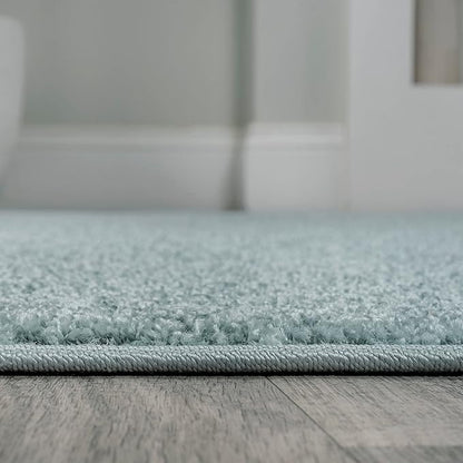 JONATHAN Y Haze Solid Low-Pile Aqua Blue Indoor Area Rug 10x14, Coastal,Bohemian,Minimalist,Classic, Easy-Cleaning for Living Room,Bedroom,Kitchen,Pet Friendly,Non-Shedding (SEU100S-14)