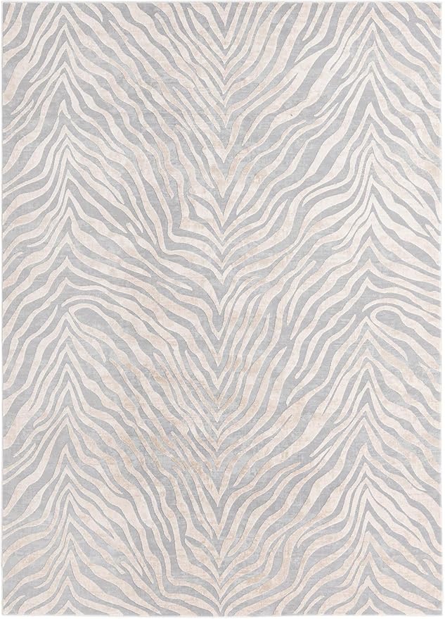 Unique Loom Finsbury Collection Area Rug - Meghan (7' 1" x 10' Rectangle, Gray and Ivory)