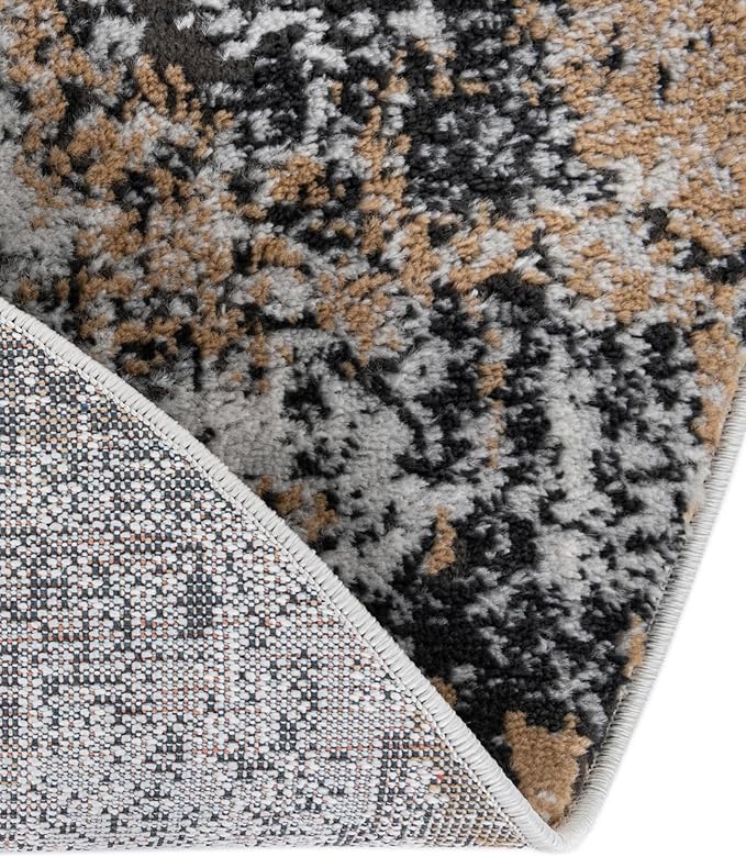 Rugs.com Leipzig Collection Rug – 5 Ft Round Beige Low-Pile Rug Perfect for Kitchens, Dining Rooms