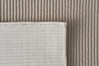 Revival Rugs Stripe 7'10"x10' Washable Area Rug for Living Room Bedroom - 100% Recycled Oeko-TEX Certified, Medium Pile, Taupe