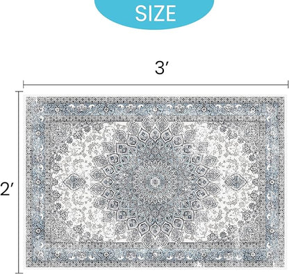 2’x3’ Entry Rug Welcome Mat Small Washable Indoor Door Rug Front Door Mat Non-Slip Blue