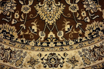 Unique Loom Sialk Hill Collection Area Rug - Washington (7' 10" Round Brown/Black)
