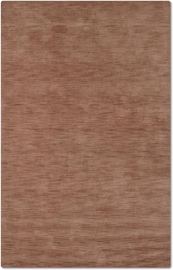 Hand Knotted Loom Wool ECO-Friendly Area Rugs - 3'x5', Rectangle, Light Brown Color, Solid Plain Design, High Pile Thick Handmade Anti Skid Rugs for Living Room (L00111)