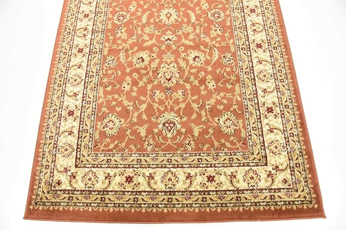 Unique Loom Voyage Collection Traditional Oriental Classic Intricate Design Area Rug (4' 0 x 6' 0 Rectangular, Terracotta/Ivory)
