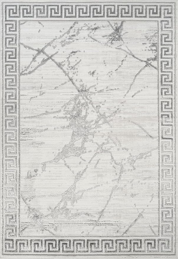 GLORY RUGS Area Rugs Marble 2x7 Cream Gray Carpet Modern Abstract Rug Living Room Dining Bedroom Rug