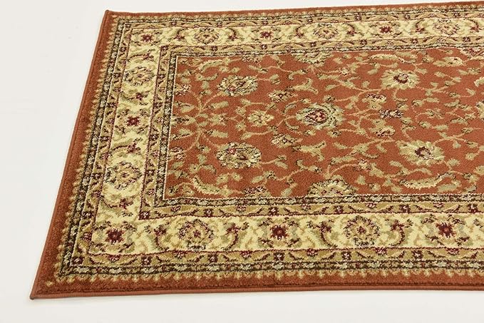 Unique Loom Voyage Collection Traditional Oriental Classic Intricate Design Area Rug (3' 3 x 5' 3 Rectangular, Terracotta/Ivory)
