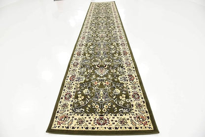 Unique Loom Sialk Hill Collection Area Rug - Washington (3' x 16' 5" Runner Green/Hunter Green)