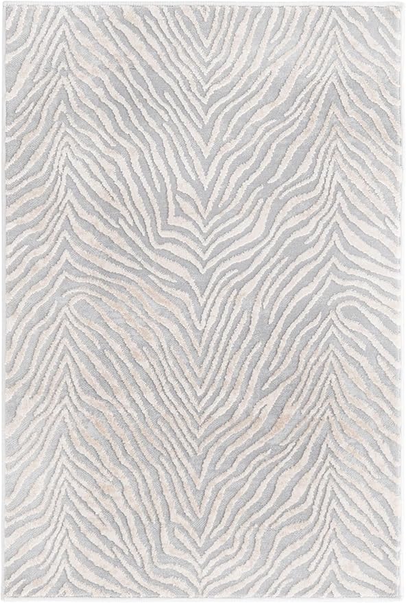 Unique Loom Finsbury Collection Area Rug - Meghan (2' x 3' 1" Rectangle, Gray and Ivory)