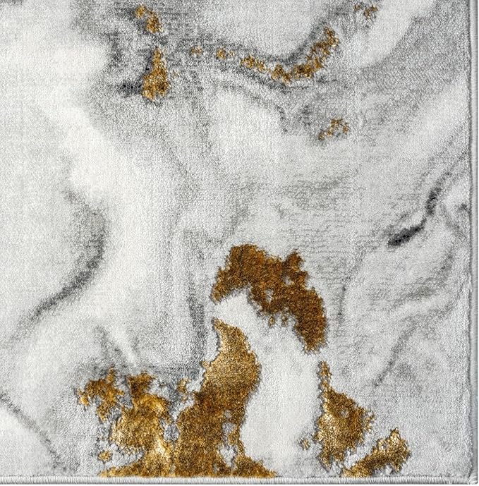 LUXE WEAVERS Marble Effect Abstract Gray 6x9 Area Rug