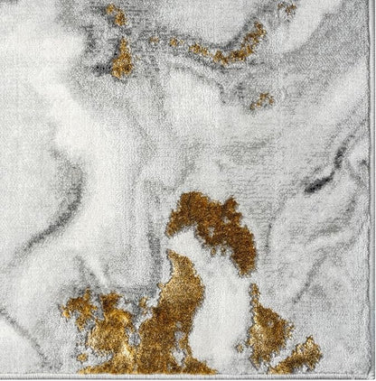 LUXE WEAVERS Marble Effect Abstract Gray 6x9 Area Rug
