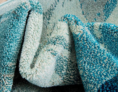 Unique Loom Positano Collection Coastal Modern Fish Light Blue Area Rug (9' x 12')