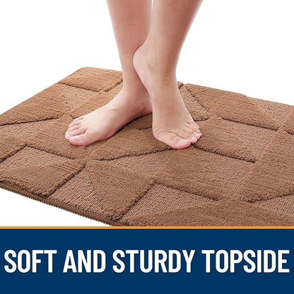OLANLY Door Mats Indoor, Non-Slip, Absorbent, Dirt Resist, Entrance Washable Mat, Low-Profile Inside Entry Doormat for Entryway (71x47 inches, Brown)
